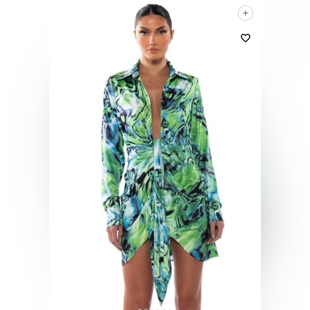Akira Long Sleeve Mini Satin Dress